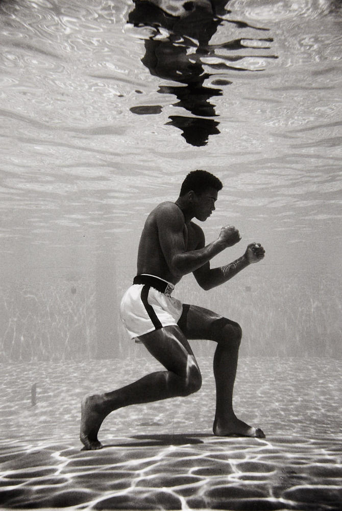 Muhammad Ali boxing underwater, Miami 1961– print by Flip Schulke – OstLicht Photo Auction